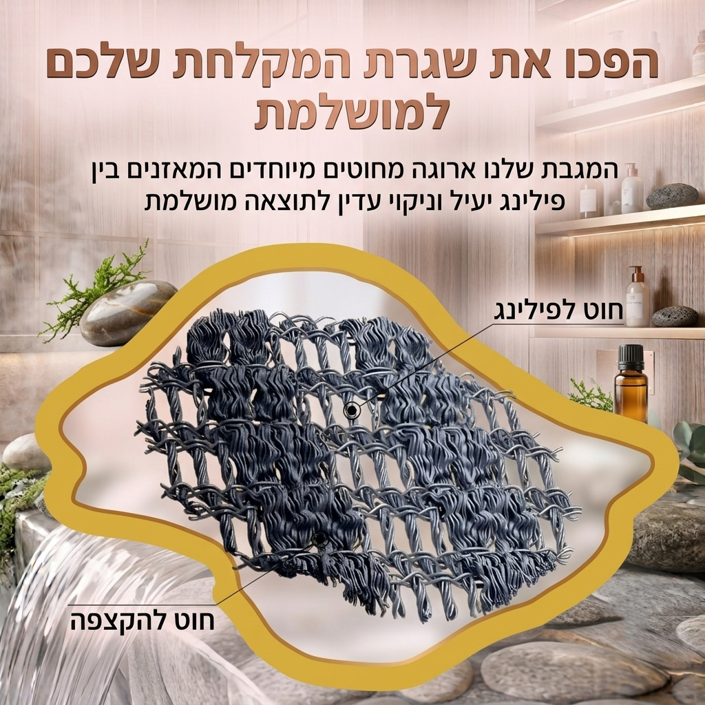 מגבת פילינג אנטי-בקטריאלית למקלחת
