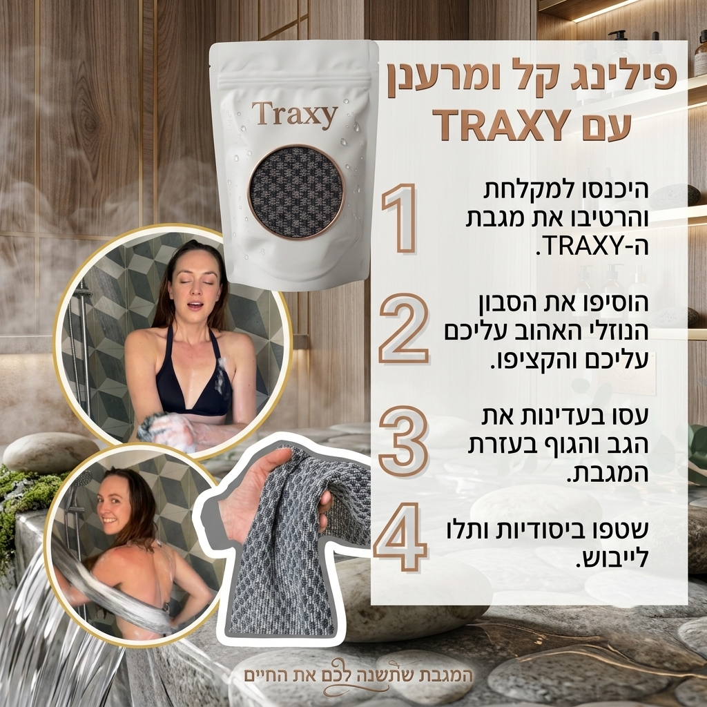 מגבת פילינג אנטי-בקטריאלית למקלחת